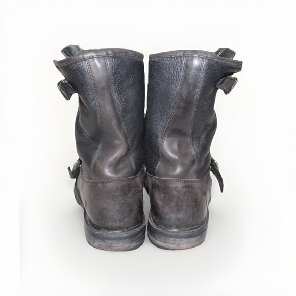 Mens Frye Engineer Boots Shearling Lined Brown Winter Sheepskin Lining Size 13 - Picture 6 of 11